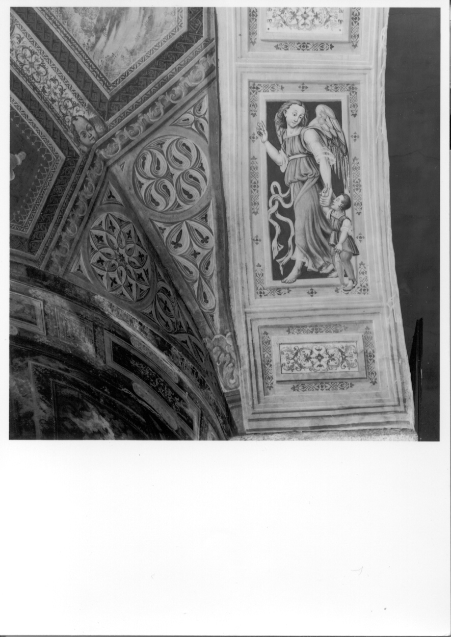 Tobia e San Raffaele arcangelo (dipinto, elemento d'insieme) di Giacomo da Cardone (metà sec. XVI)