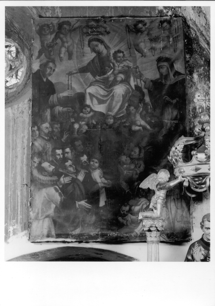 Madonna del Rosario con San Domenico e Santa Caterina da Siena (dipinto, opera isolata) - ambito novarese (inizio sec. XVII)