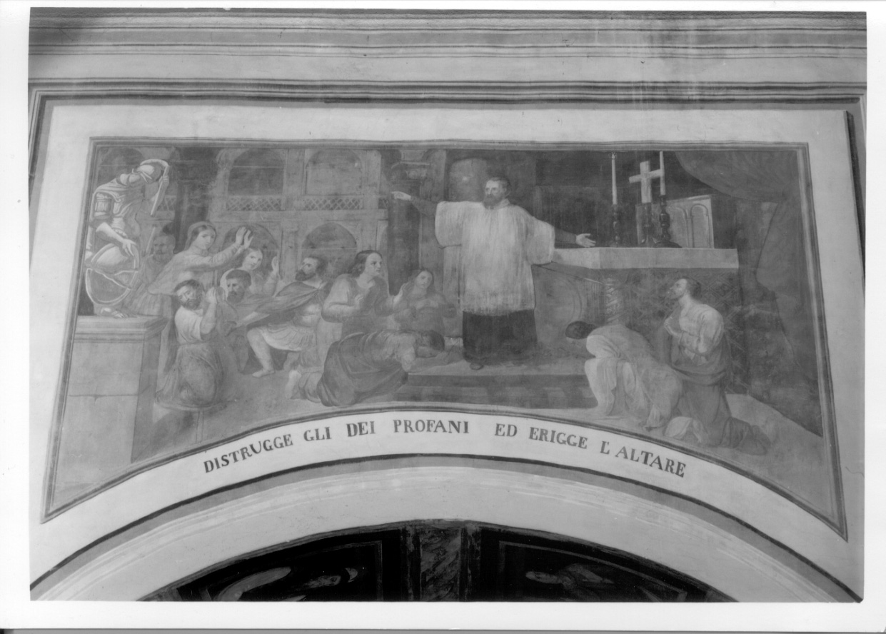 San Gaudenzio distrugge gli dei profani (dipinto, opera isolata) di Raineri Paolo (metà sec. XIX)