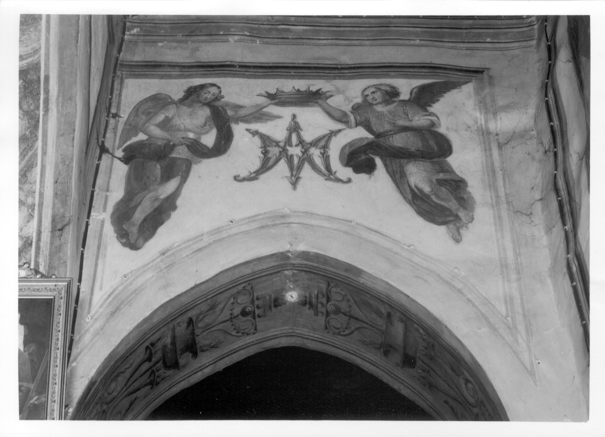 angeli reggicorona (dipinto, opera isolata) di Raineri Paolo (secondo quarto sec. XIX)