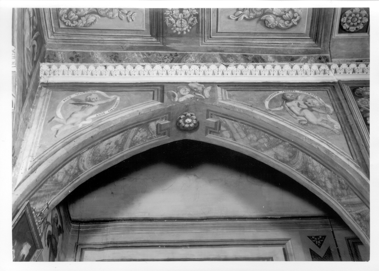 angioletti reggicartiglio (dipinto, elemento d'insieme) di Bonardi Gian Maria (prima metà sec. XIX)