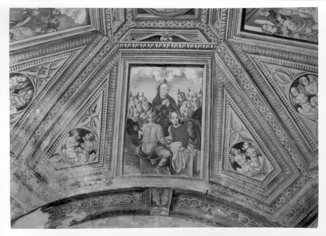 Pentecoste (dipinto, elemento d'insieme) di Giacomo da Cardone (metà sec. XVI)