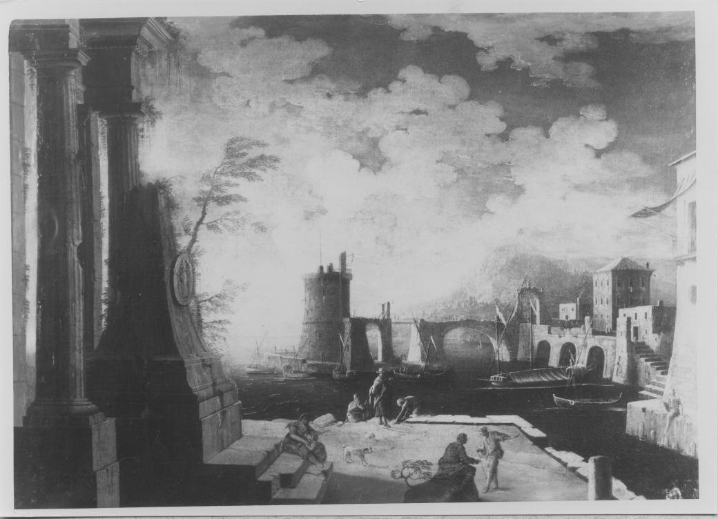 Veduta di porto con rovine (dipinto) di Coccorante Leonardo (attribuito) (sec. XVIII)