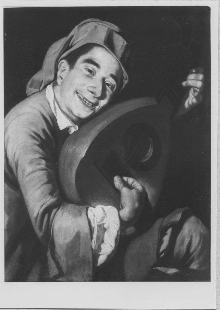 Suonatore di mandola (dipinto) di Traversi Gaspare (attribuito) (sec. XVIII)