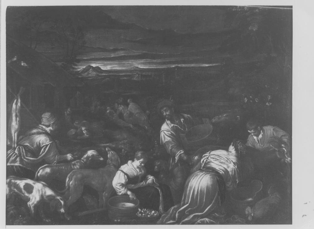 Scena di mercato (dipinto) di Da Ponte Jacopo detto Jacopo Bassano (maniera) (sec. XVII)