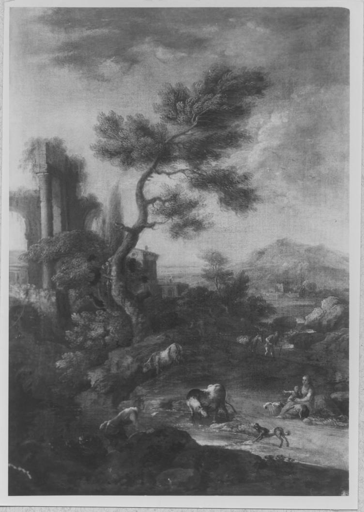 Paesaggio con rovine (dipinto) di Viso Nicola (attribuito) (prima metà sec. XVIII)