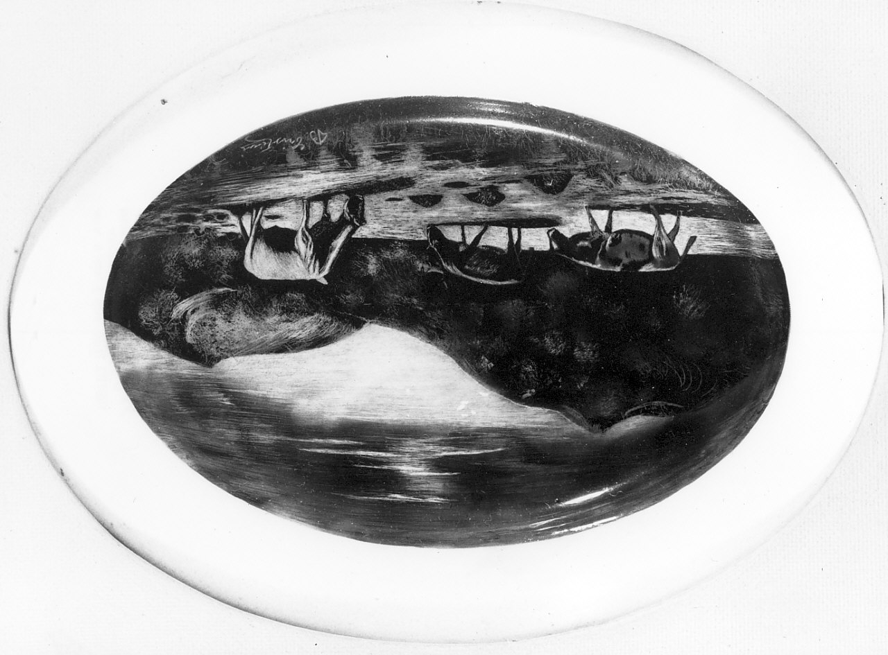 paesaggio con alberi (dipinto, opera isolata) di Cristini B (sec. XX)