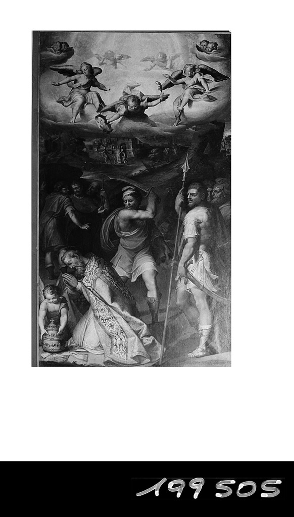 martirio di San Cleto (dipinto) di Ramenghi Giovanni Battista detto Bagnacavallo il Giovane (seconda metà sec. XVI)
