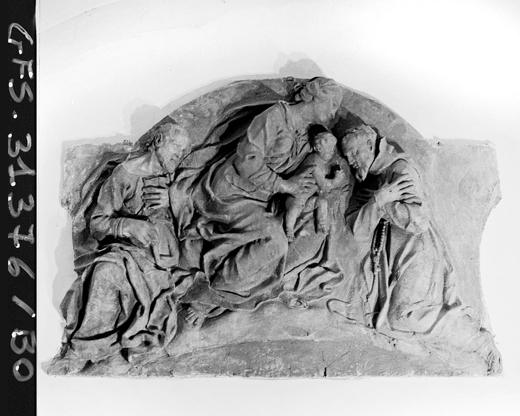 Sacra Famiglia con San Francesco d'Assisi (rilievo) di Mazza Giuseppe Maria (fine/inizio secc. XVII/ XVIII)