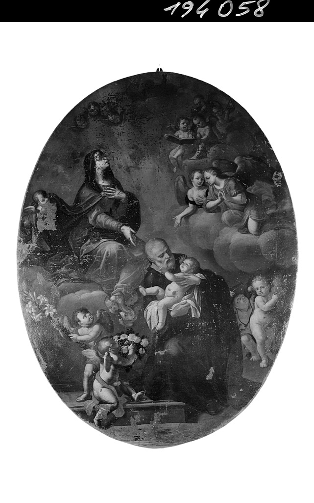 Madonna concede il Bambino a San Gaetano da Thiene (dipinto) di Rossi Antonio (attribuito) (secondo quarto sec. XVIII)