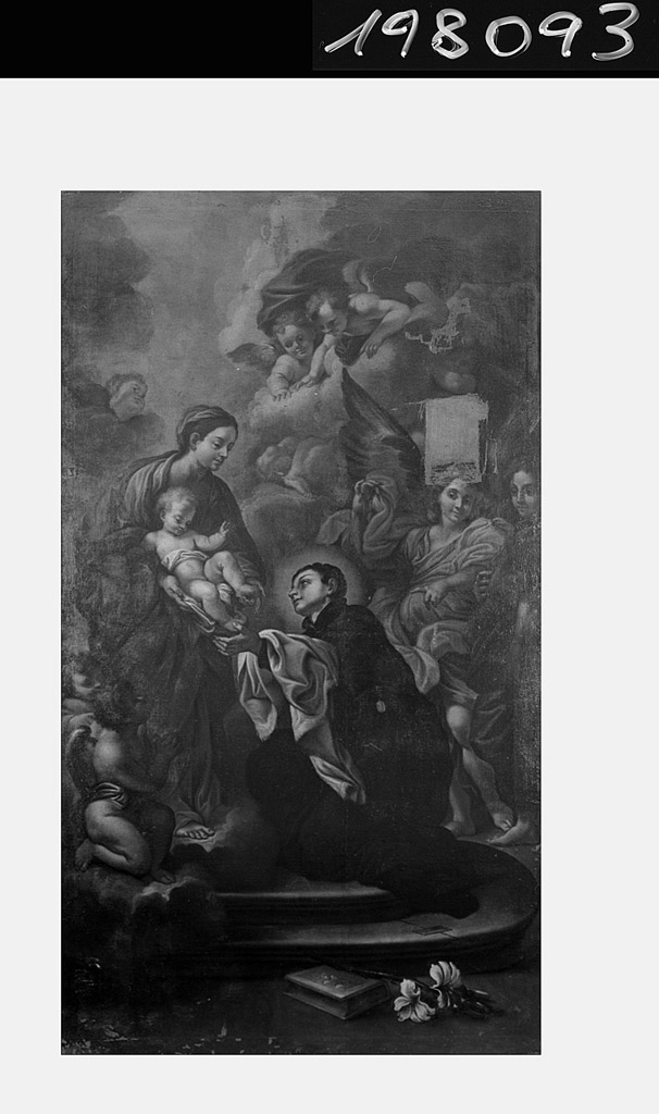 Madonna adorata da San Luigi Gonzaga (dipinto) - ambito romano (?) (secc. XVII/ XVIII)