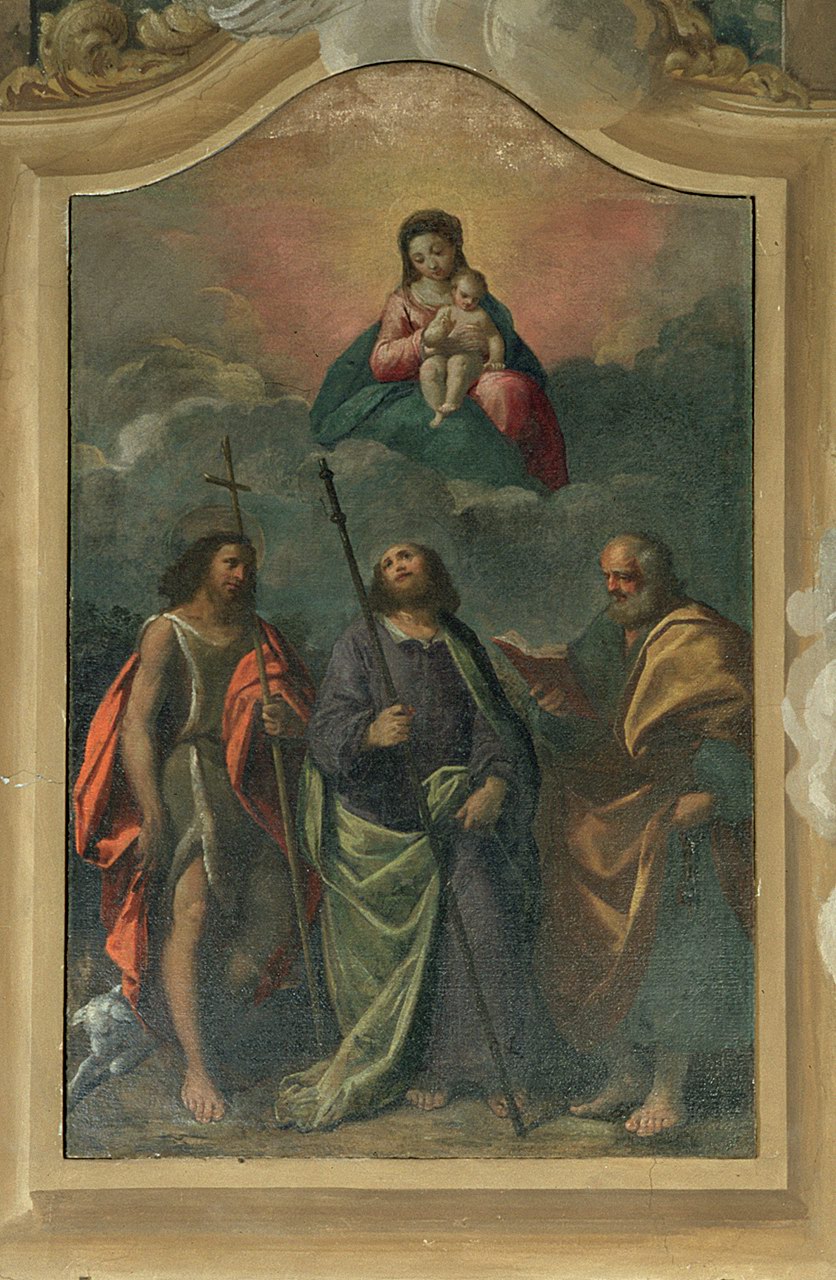 Madonna con Bambino e Santi (pala d'altare) di Scarsella Ippolito detto Scarsellino (attribuito) (sec. XVII)