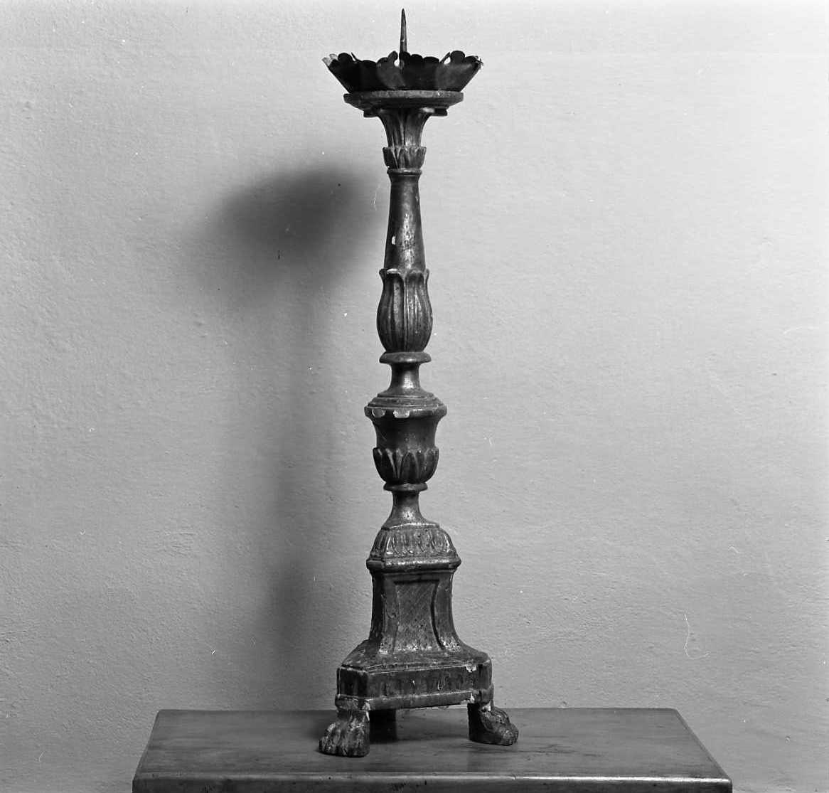 candeliere da chiesa, serie - bottega emiliana (metà sec. XIX)