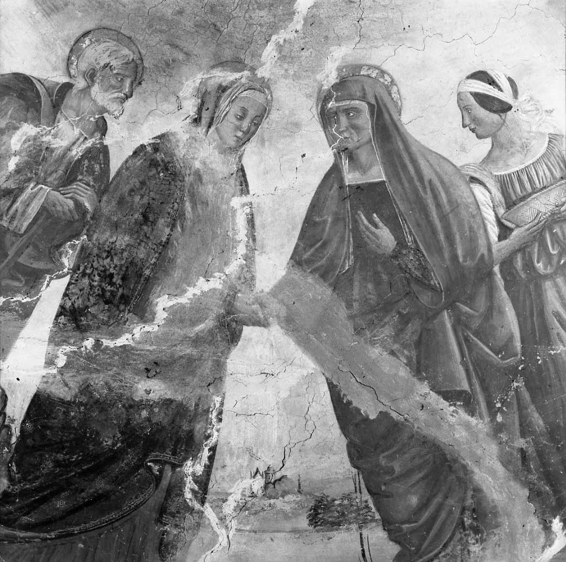 Visitazione della Madonna e santi (dipinto) di Agabiti Pietro Paolo (attribuito) (sec. XVI)