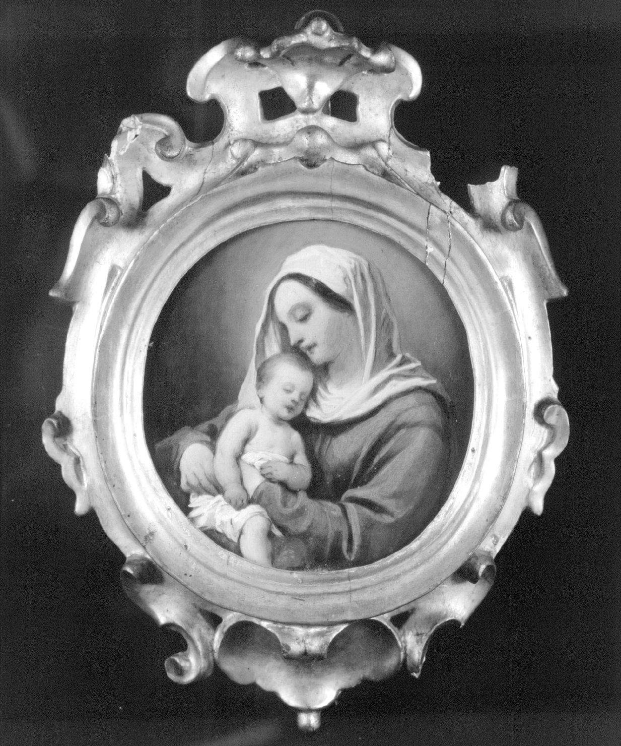 Madonna con Bambino dormiente (dipinto) di Guardassoni Alessandro (sec. XIX)