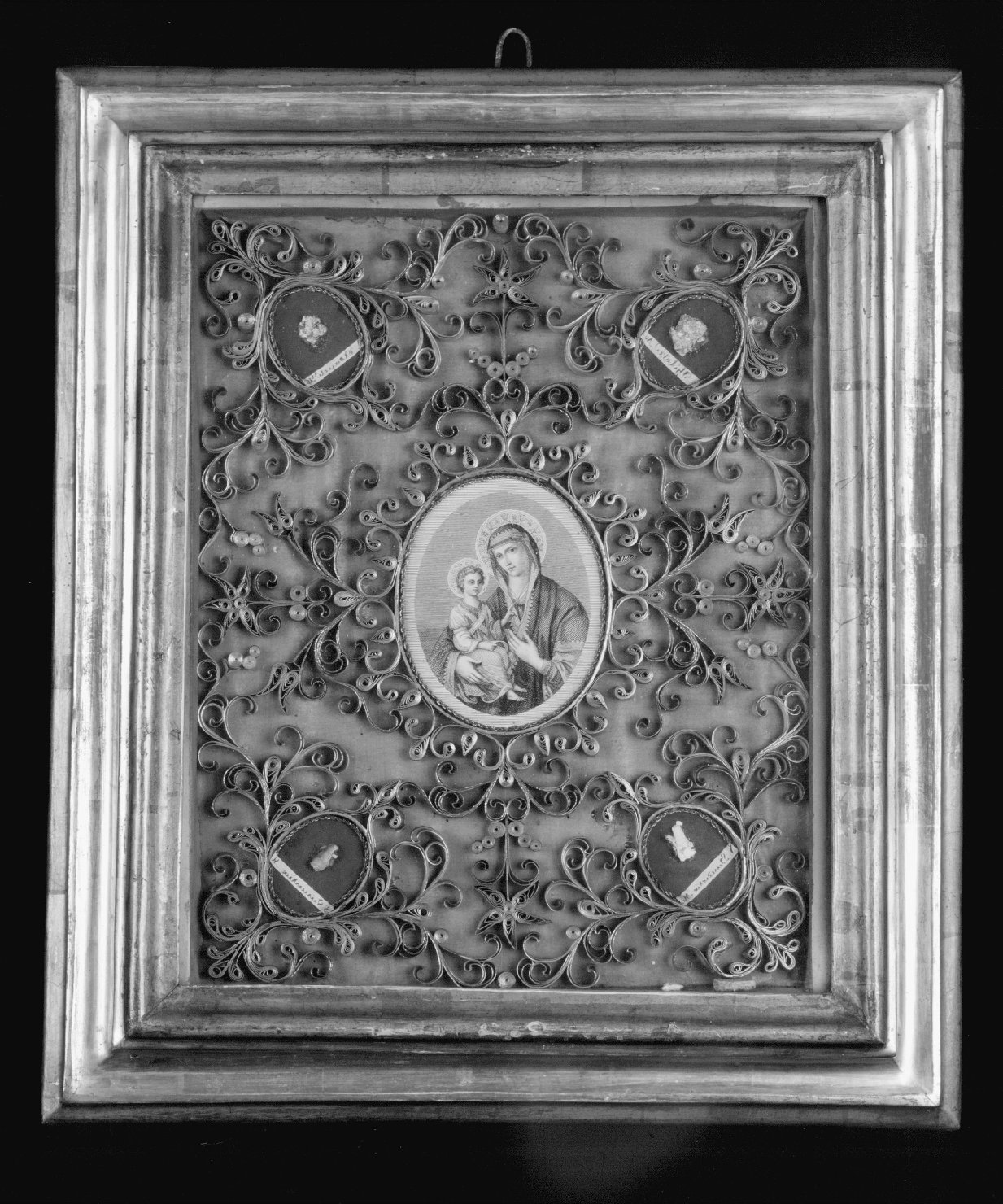 reliquiario - a tabella - ambito emiliano-romagnolo (secc. XVIII/ XIX)