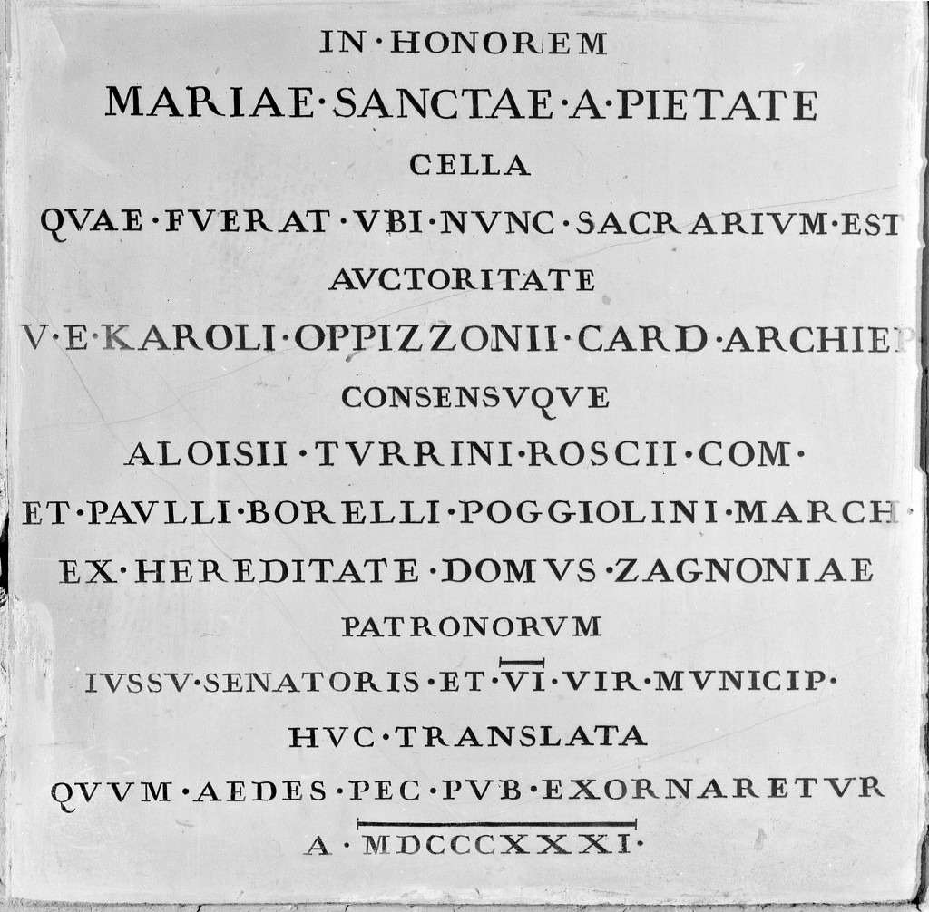 lapide - produzione emiliana (sec. XIX)