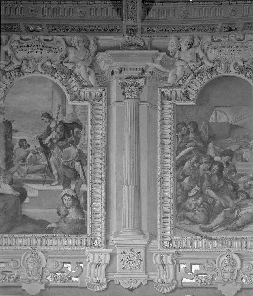 quadratura architettonica (dipinto, complesso decorativo) di Curti Girolamo detto Dentone (sec. XVII)