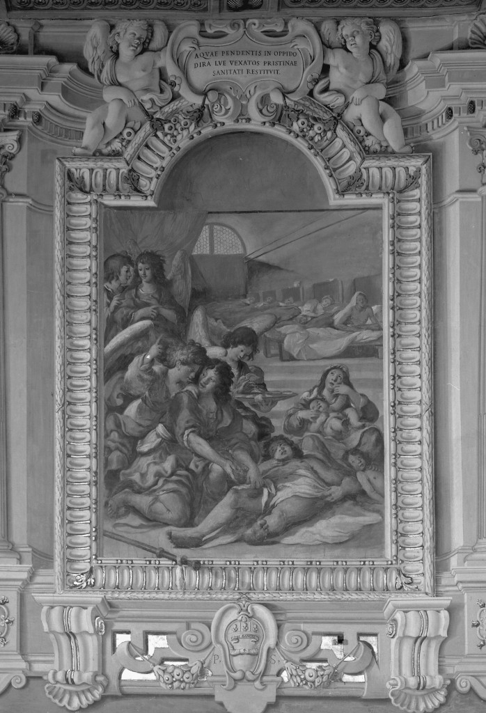 San Rocco cura gli appestati (dipinto, elemento d'insieme) di Valesio Giovanni Luigi (sec. XVII)