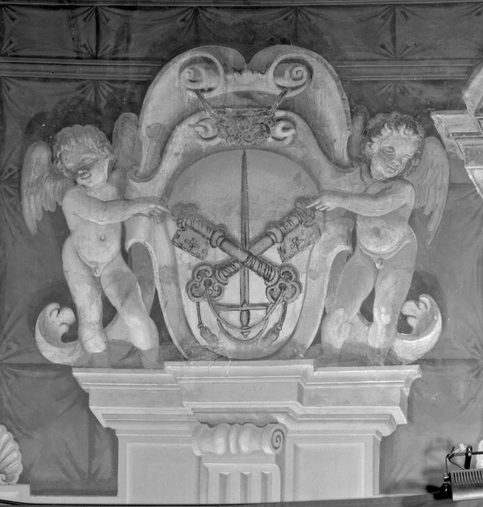stemma dell'Arciconfraternita di San Rocco a Roma (dipinto, elemento d'insieme) di Curti Girolamo detto Dentone (sec. XVII)