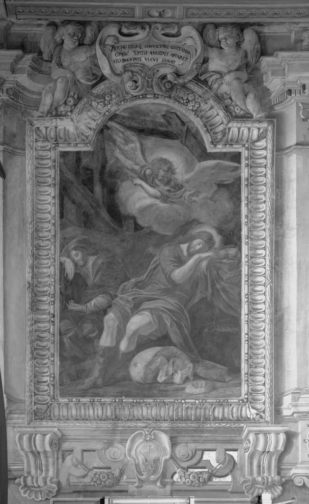 San Rocco e Gottardo vengono liberati dalla peste (dipinto, elemento d'insieme) di Massari Lucio (sec. XVII)