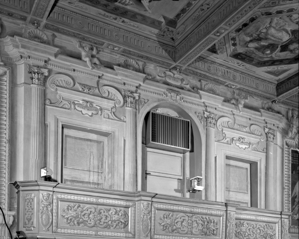 finta architettura (dipinto, elemento d'insieme) di Curti Girolamo detto Dentone (sec. XVII)