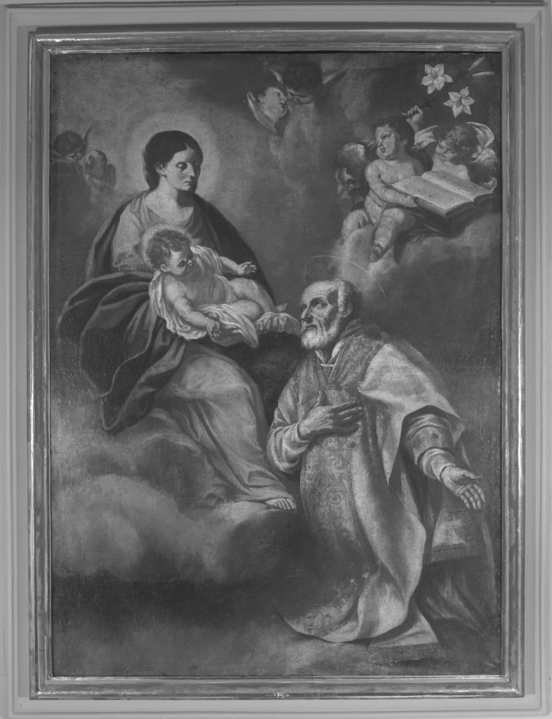 Madonna con Bambino adorati da San Filippo Neri (dipinto) - ambito bolognese (seconda metà sec. XVIII)