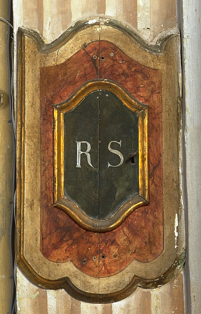 anta di armadietto per oli santi - manifattura ferrarese (fine sec. XVIII)