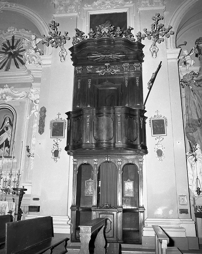 pulpito, elemento d'insieme - bottega emiliano-romagnola (sec. XVIII)