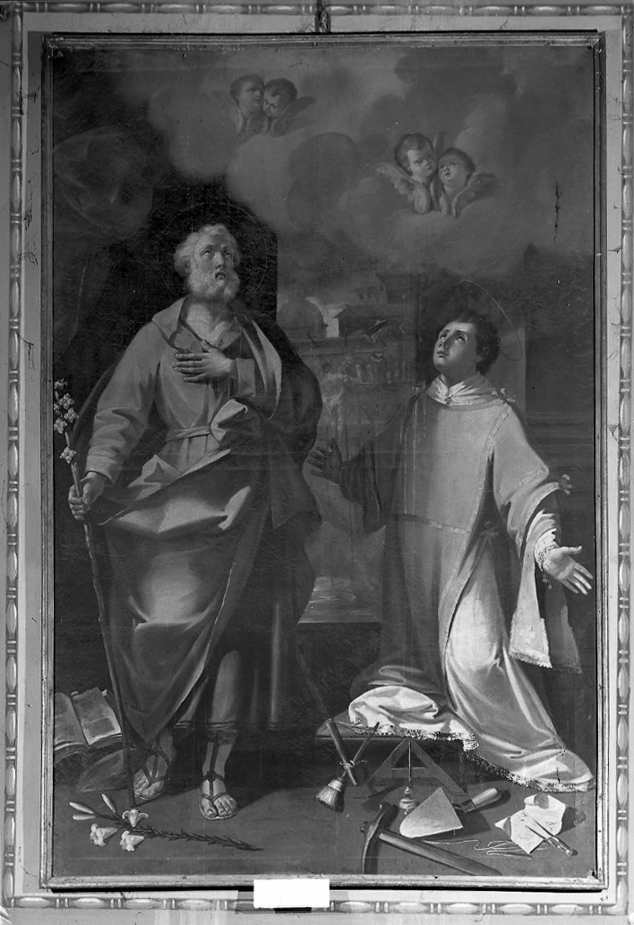 San Giuseppe e San Marino (dipinto) di Gottarelli Angelo (sec. XVIII)