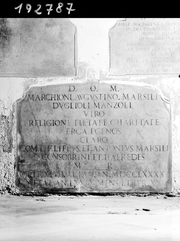 lapide tombale - manifattura emiliana (sec. XVIII)