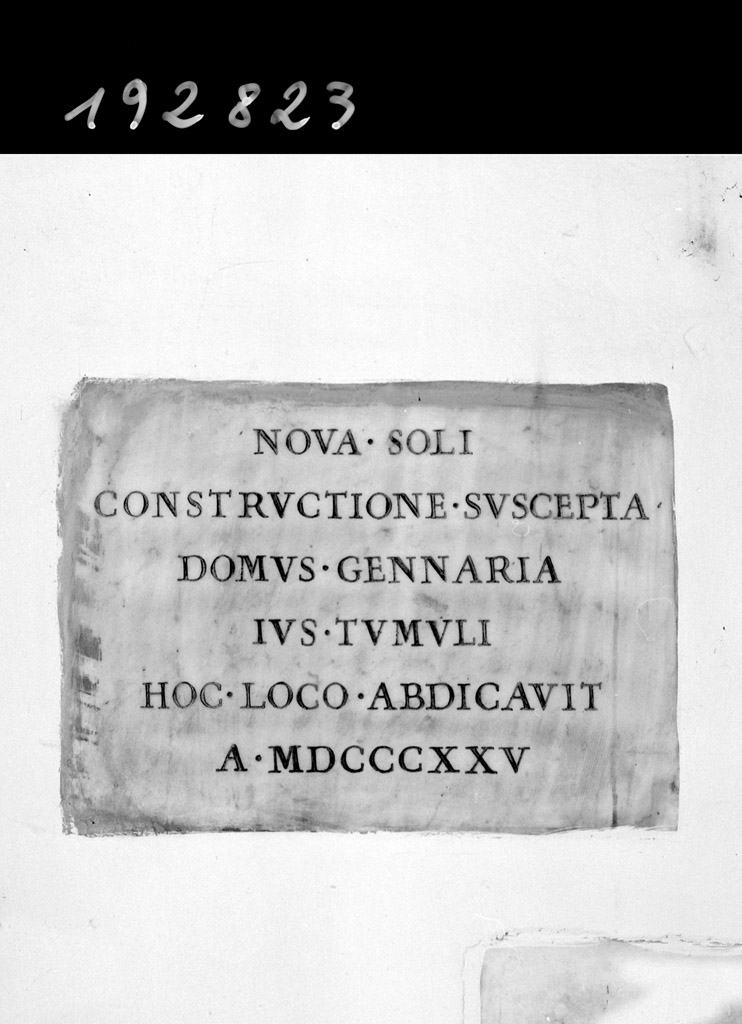 lapide documentaria - manifattura emiliana (sec. XIX)