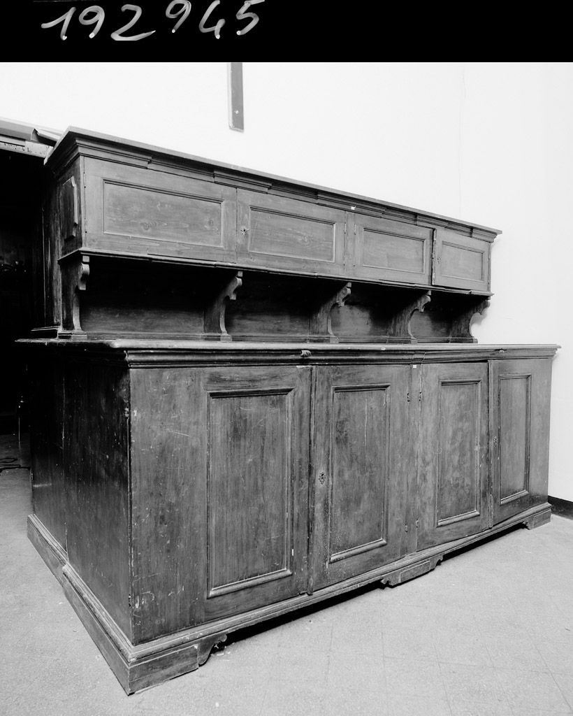 credenza con alzata - manifattura emiliana (sec. XIX)