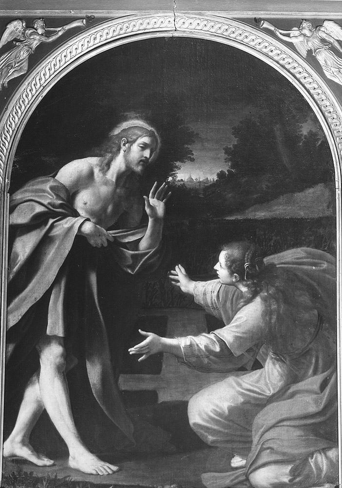 Noli me tangere, Apparizione di Cristo risorto a Maria Maddalena (dipinto) di Massari Lucio (secc. XVI/ XVII)