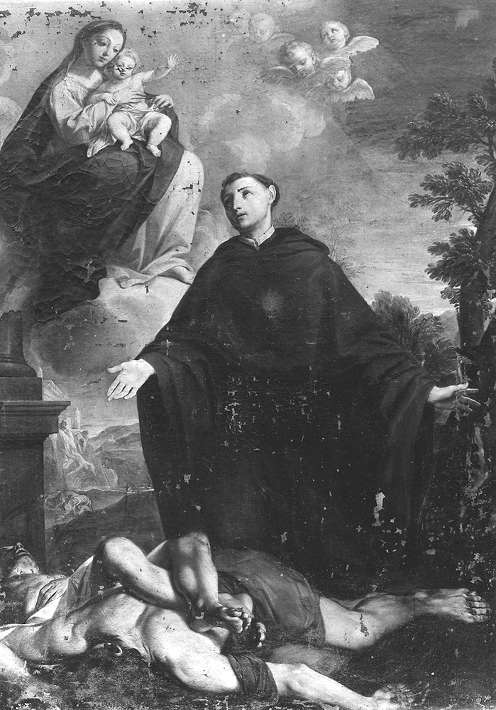 Madonna con Bambino appare a San Nicola da Tolentino (dipinto) di Casalini Torelli Lucia (sec. XVIII)