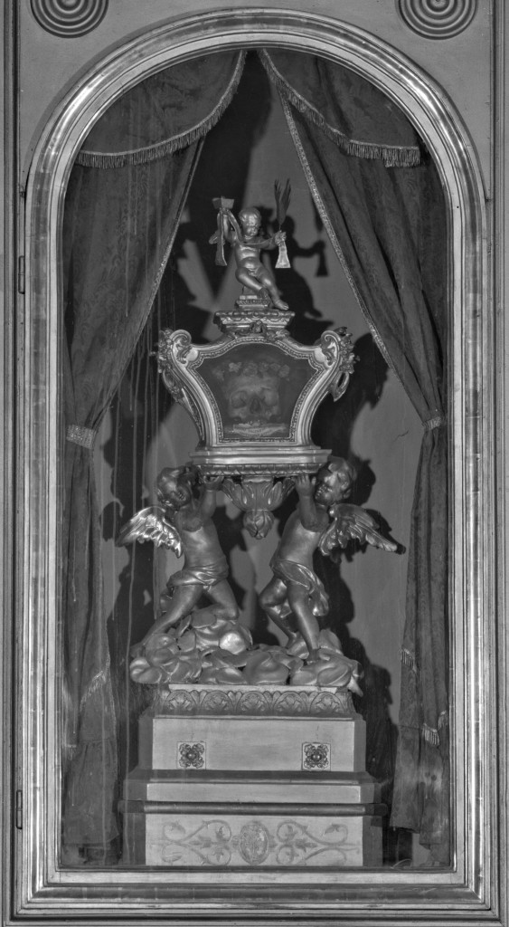 reliquiario a teca - manifattura bolognese (prima metà sec. XIX)