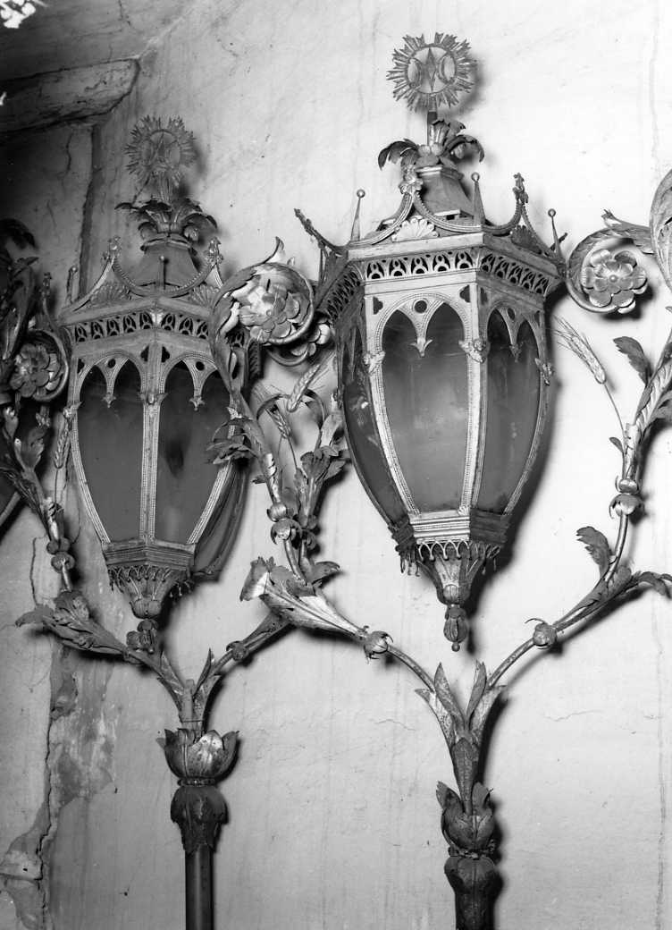 lanterna processionale, coppia - manifattura emiliana (prima metà sec. XIX)