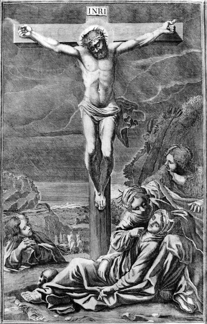 Cristo crocifisso (incisione) di Merlo Giovanni (fine sec. XVII)