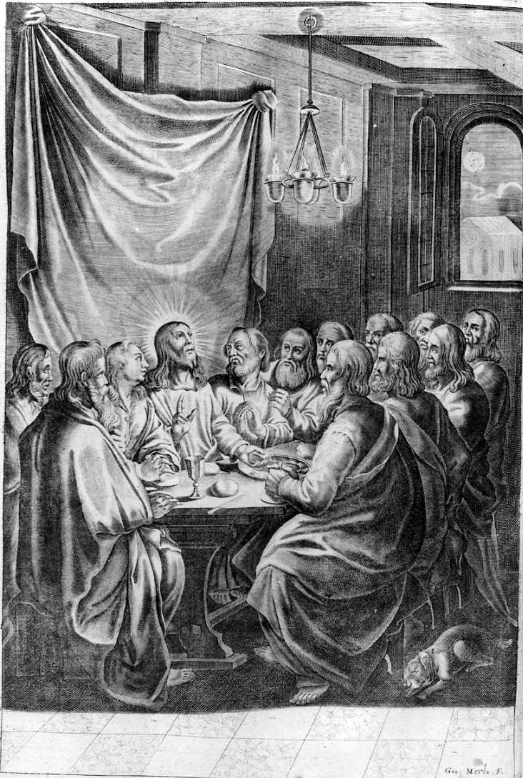 ultima cena (incisione) di Merlo Giovanni (fine sec. XVII)