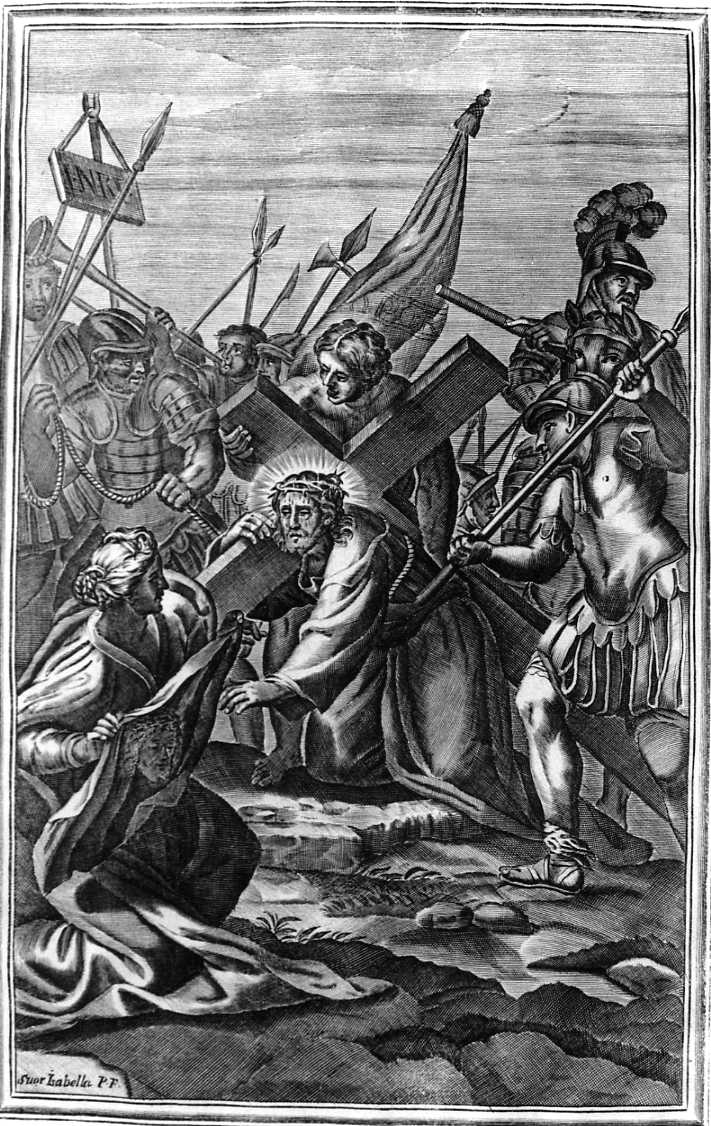Cristo incontra la Veronica (incisione) di Piccini Isabella (ultimo quarto sec. XVIII)