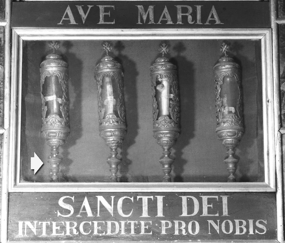 reliquiario, serie - manifattura bolognese (prima metà sec. XVIII)