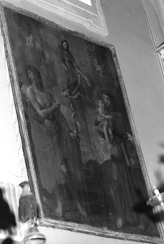 Madonna in gloria con S. Giovanni Battista e S. Antonio da Padova col Bambino (dipinto) - ambito emiliano (seconda metà sec. XVIII)