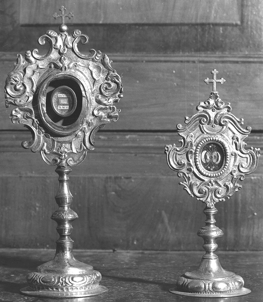 reliquiario, coppia - manifattura bolognese (seconda metà sec. XVIII)