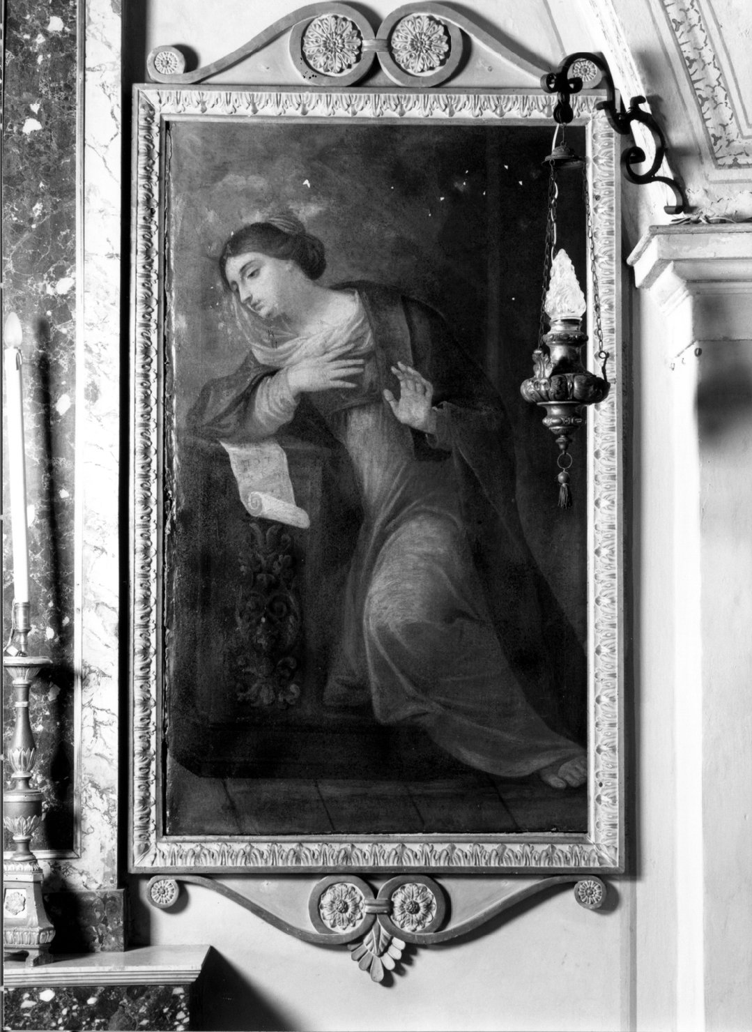 Vergine annunciata (dipinto) di Pranzini Lorenzo (prima metà sec. XIX)