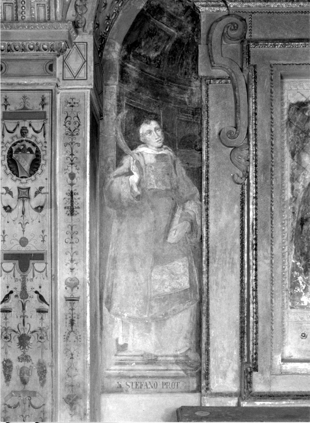 Santo Stefano (dipinto, elemento d'insieme) di Cesi Bartolomeo (attribuito) (sec. XVI)