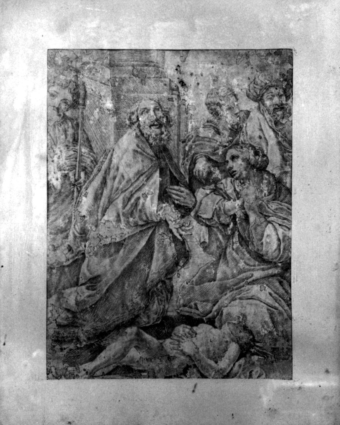 San Martino resuscita il figlio della vedova (disegno) di Tiarini Alessandro (attribuito) (primo quarto sec. XVII)