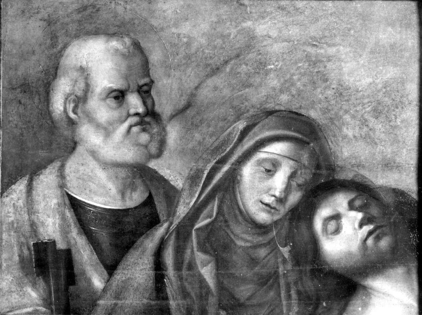 Pietà (dipinto) di Bellini Giovanni detto Giambellino (bottega) (secc. XV/ XVI)