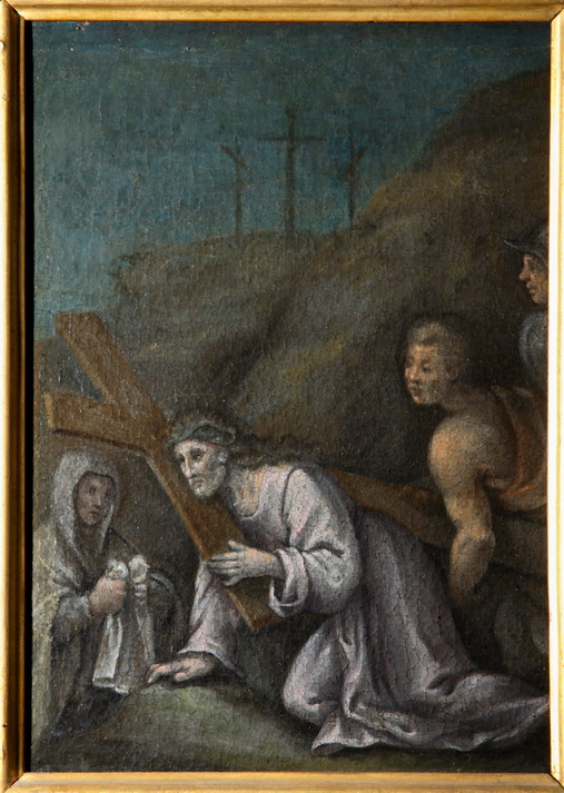 Cristo incontra la Veronica (dipinto) di Castelli Annibale (inizio sec. XVII)