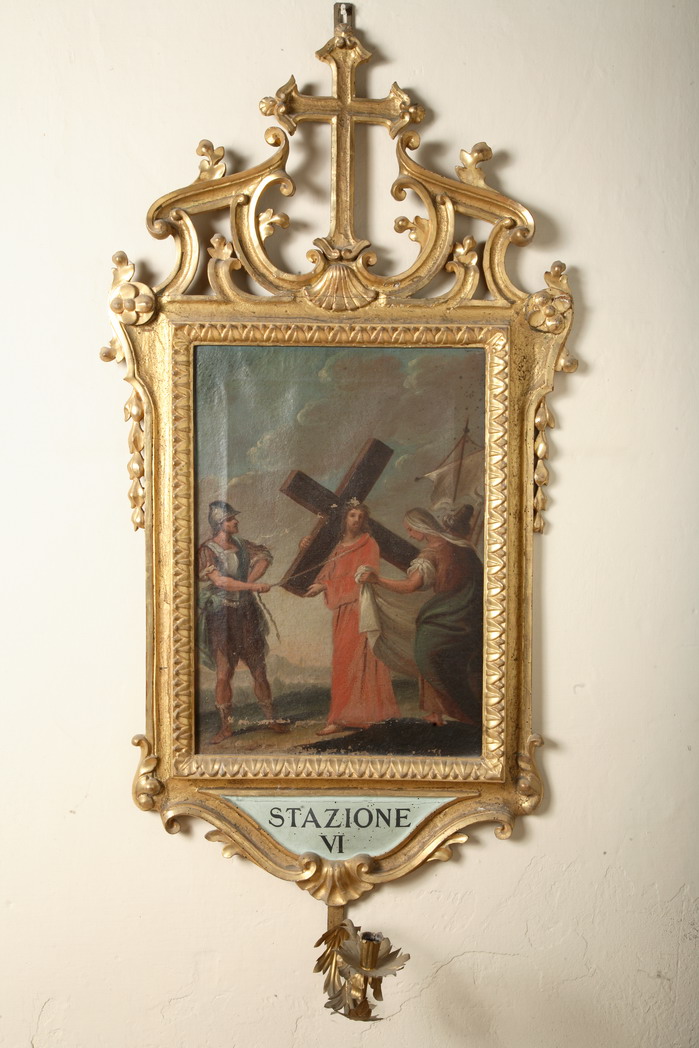 stazione VI: Gesù asciugato dalla Veronica (dipinto) - ambito emiliano (prima metà sec. XVIII)