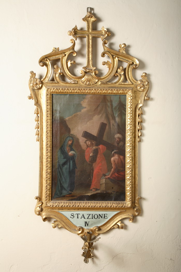 stazione IV: Gesù incontra la Madonna (dipinto) - ambito emiliano (prima metà sec. XVIII)